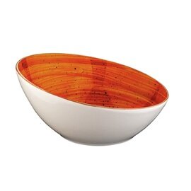 bowl AURA It boasts terracotta 850 ml porcelain orange veined inside  Ø 220 mm  H 98 mm product photo