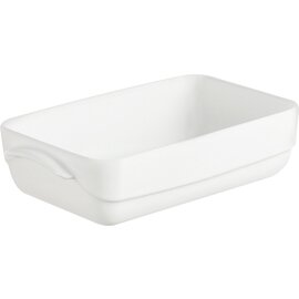 Casserole, rectangular, 17 x 11, earthenware, content: 90 cl, 192 x 128 mm, width with handles 217 mm, H 60 mm, white product photo