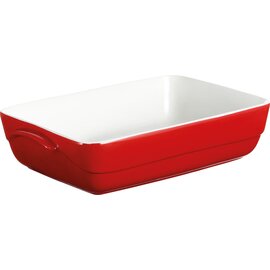 Casserole, rectangular, 17 x 11, earthenware, content: 90 cl, 192 x 128 mm, width with handles 217 mm, H 60 mm, red product photo