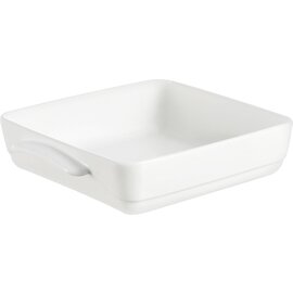 Casserole, square, 22 x 22, earthenware, content: 270 cl, 243 x 243 mm, width with handles 280 mm, H 65 mm, white product photo