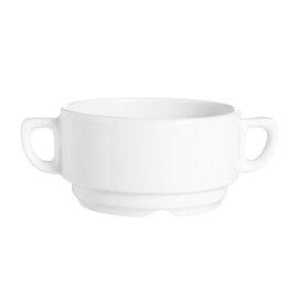 Clearance | soup bowl with 2 handles CANDOUR UNI WHITE 27 cl, Ø 95 with handle 135 mm, H 55 mm, stackable product photo