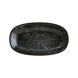 platter ENVISIO COSMOS BLACK bonna Gourmet porcelain black oval | 190 mm x 110 mm product photo