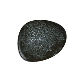 plate flat ENVISIO COSMOS BLACK Vago porcelain black oval asymmetrical | 190 mm x 153 mm product photo