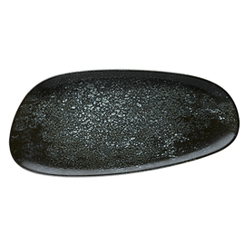 platter ENVISIO COSMOS BLACK Vago oval asymmetrical porcelain 370 mm x 170 mm product photo
