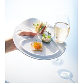 cocktail plate EASY SERVE porcelain white | champagne glass holder | 230 mm  x 225 mm product photo  S