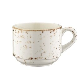 cup 210 ml with saucer GRAIN Grain Banquet porcelain with decor white dotted product photo