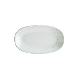 platter ENVISIO IRIS bonna Gourmet porcelain white | blue rim grooves oval | 150 mm x 86 mm product photo