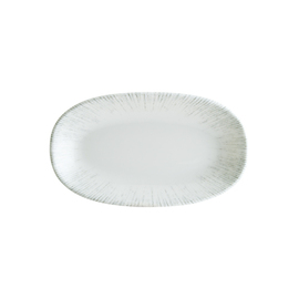 platter ENVISIO IRIS bonna Gourmet porcelain white | blue rim grooves | 190 mm x 110 mm product photo
