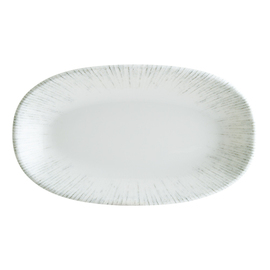 platter ENVISIO IRIS bonna Gourmet porcelain white | blue rim grooves oval | 240 mm x 170 mm product photo