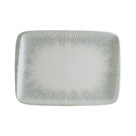 platter ENVISIO IRIS Moove porcelain white | blue rim grooves rectangular | 230 mm x 165 mm product photo