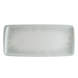 platter ENVISIO IRIS Moove porcelain white | blue rim grooves rectangular | 340 mm x 160 mm product photo