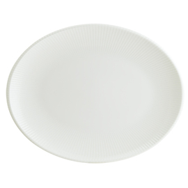 platter ENVISIO IRIS WHITE Moove porcelain white rim grooves oval | 310 mm x 240 mm product photo