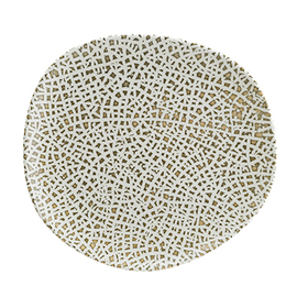 plate flat ENVISIO LAPYA WOOD Vago porcelain oval asymmetrical | 290 mm x 270 mm product photo