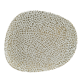 plate flat ENVISIO LAPYA WOOD Vago porcelain oval asymmetrical | 330 mm x 275 mm product photo