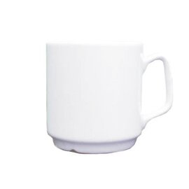 mug MILANO with handle 260 ml porcelain white  H 77 mm product photo