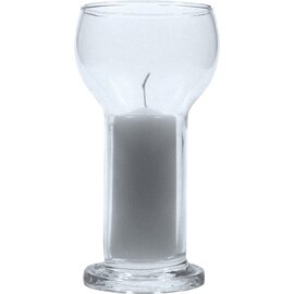 floating candle holder Lucilla transparent 1-flame with white candle glass  Ø 88 mm  H 164 mm product photo