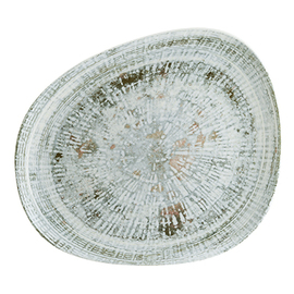 plate flat ENVISIO ODETTE OLIVE Vago porcelain oval asymmetrical | 330 mm x 275 mm product photo