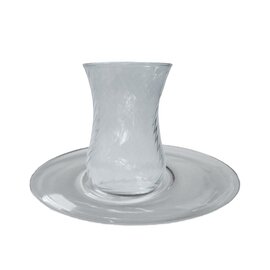 tea glass Spiral 12 cl with oval saucer product photo