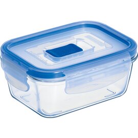 storage container PURE BOX ACTIVE with lid transparent blue 0.38 ltr  L 134 mm  B 99 mm  H 53.5 mm product photo