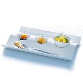 Serving tray &quot;Random&quot;, porcelain, white, 320 x 210 x H 31 mm, weight: 1006 g product photo  S