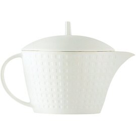 tea pot SATINIQUE porcelain with lid cream coloured with relief 400 ml H 130 mm product photo