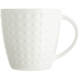 cup SATINIQUE with handle 120 ml porcelain cream white with relief  H 60 mm product photo