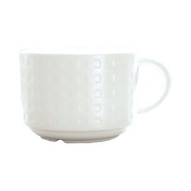 cup SATINIQUE with handle 180 ml porcelain white with relief  H 58 mm product photo