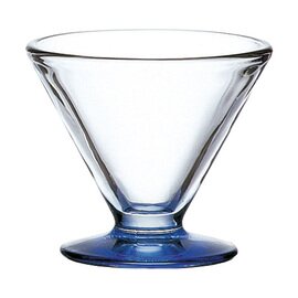 sundae bowl VEGA 150 ml glass blue coloured foot  Ø 95 mm  H 80 mm product photo