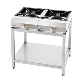 Gas table cooker GTKS20, set consisting of 2 table-top cookers and a base, for propane gas with ignition protection, CNS 18/10 product photo