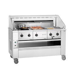 cooking station KST3240 Plus glass stainless steel  | 1520 mm  x 770 mm  H 1263 mm product photo  S