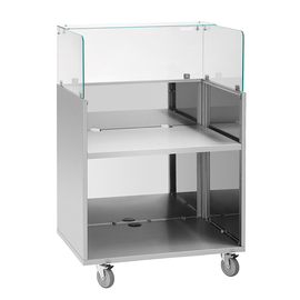 mobile counter Snackpoint 200 stainless steel | countertop vitrine | 800 mm x 600 mm H 1225 mm product photo  S