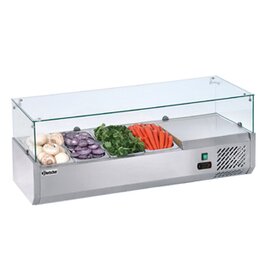 Refrigerated display cabinet for 4 x 1/3 GN, 150 mm deep, B 1200 x T 395 x H 425 mm, 0 ° C / + 10 ° C, static cooling product photo