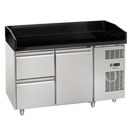 Pizzakooker with marble top, 1 door, 2 drawers, 1/1 GN, 150 mm, cooled, circulating air cooling, dimensions: B 1400 x D 700 x H 9500 mm product photo