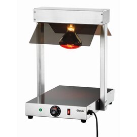 infrared food warmer WL400 stainless steel with hot plate  L 380 mm  B 555 mm  H 560 mm | sneeze guard product photo
