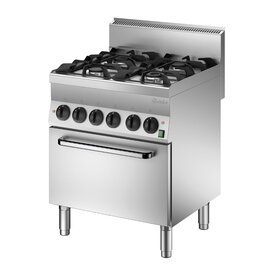 4 burner gas stove gastronorm 400 volts 18 kW (gas) 4.2 kW (electric oven) | oven | pilot flame product photo