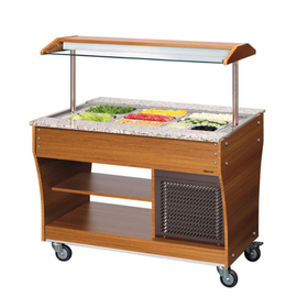 cold buffet on wheels wood teak wood coloured | suitable for 3 x GN 1/1 product photo