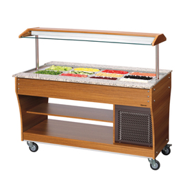 cold buffet on wheels wood teak wood coloured | suitable for 4 x GN 1/1 product photo
