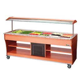 cold bufett cart with illumination wood granite walnut coloured | suitable for 6 x GN 1/1 product photo