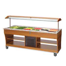 cold buffet on wheels wood teak wood coloured | suitable for 6 x GN 1/1 product photo