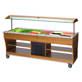 cold buffet on wheels teak wood coloured | suitable for 6 x GN 1/1 - 150 mm product photo