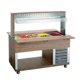 cold buffet on wheels K4110-200U elm colored | suitable for 4 x GN 1/1 - 200 mm | 4 connecting bars product photo