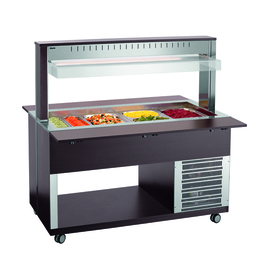 cold buffet on wheels K4110-200W wenge coloured | suitable for 4 x GN 1/1 - 200 mm | 4 connecting bars product photo