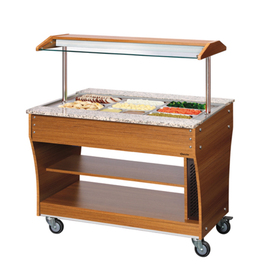 Hot buffet trolley wood | suitable for 3 x GN 1/1 with sneeze guard product photo
