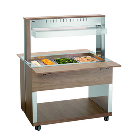 hot buffet on wheels W3110-200U | elm colored 230 volts with illumination | suitable for 3 x GN 1/1 product photo  S
