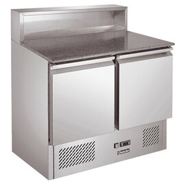 Pizza-Saladette m. Circulating air cooling, capacity: 200 l, temperature: 0 to -10 ° C, CNS m. Granite countertop, 2 grills 1/1 GN product photo