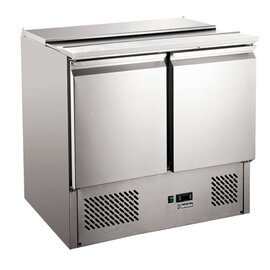 Saladette - Saladette - with convection cooling, with foamed evaporator, with 2 doors and cutting board for 5 x GN 1/6, 2 x GN 1/3 and 1 x GN 1/1 product photo