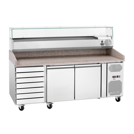 Pizza cooling table G-S7T2 with refrigerated display case product photo