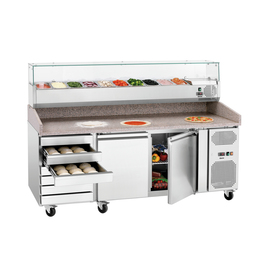 Pizza cooling table G-S7T2 with refrigerated display case product photo  S