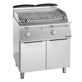 Gas lava stone grill, with V-grill for meat, stainless steel, 16 kW, delivery without lava stone product photo