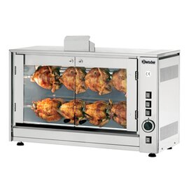 chicken grill GP8N | 878 mm  x 500 mm  H 584 mm | 2 skewers | brackets product photo